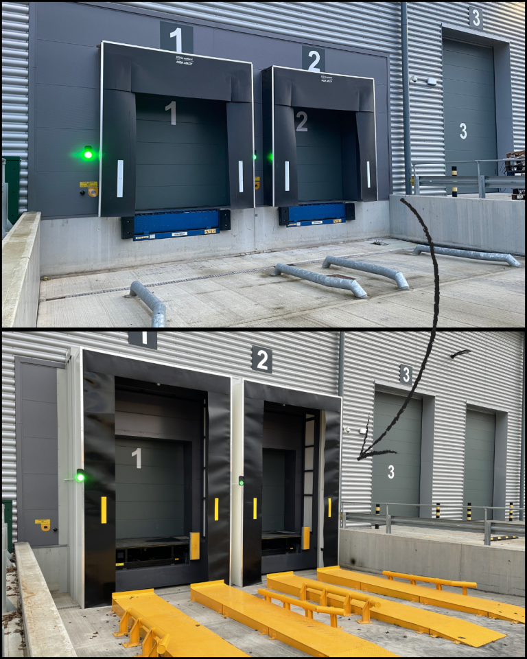 Pod Loader Leveling Fixture Dock Levellers for the Loading Bay | Transdek