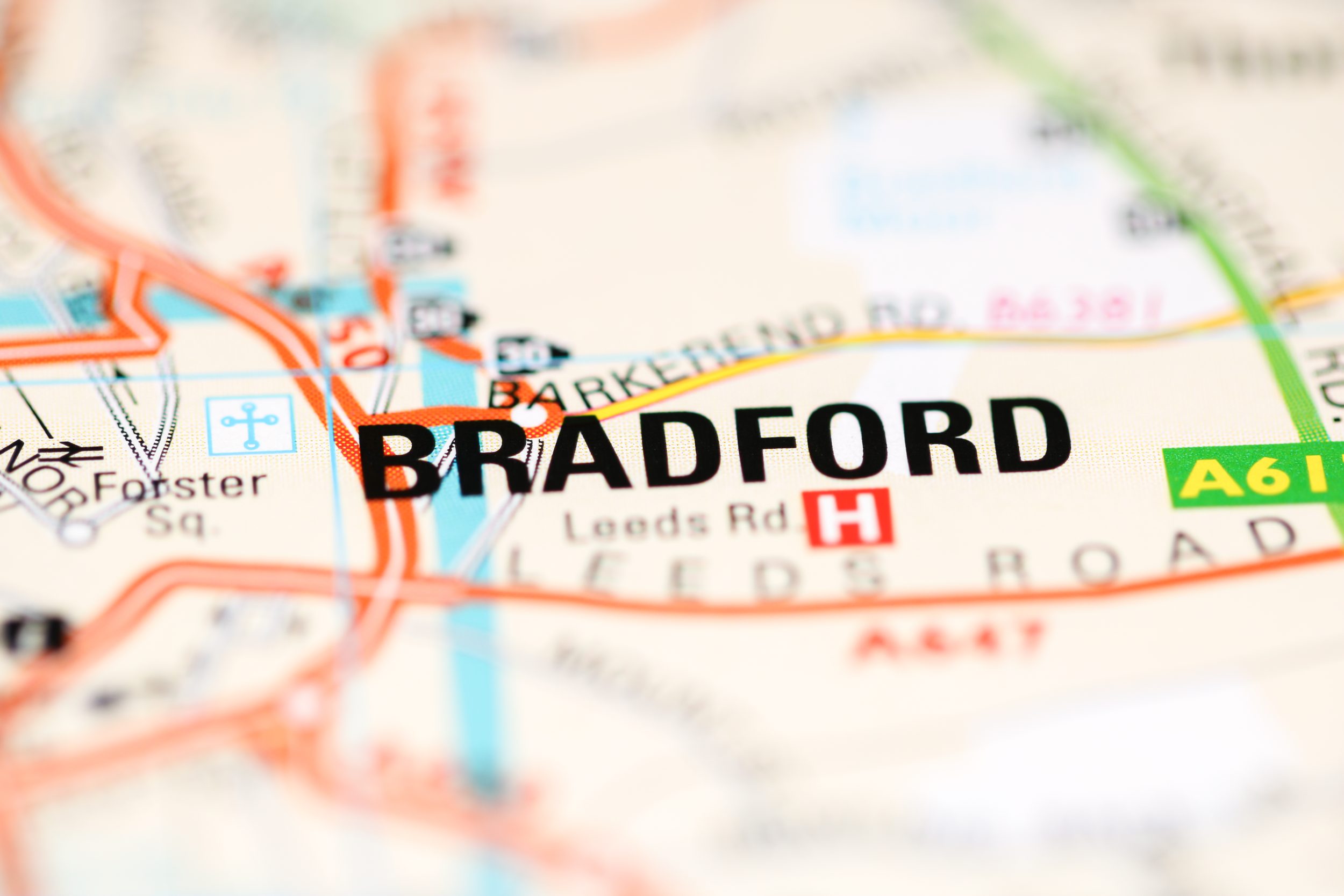 Bradford,On,A,Geographical,Map,Of,Uk