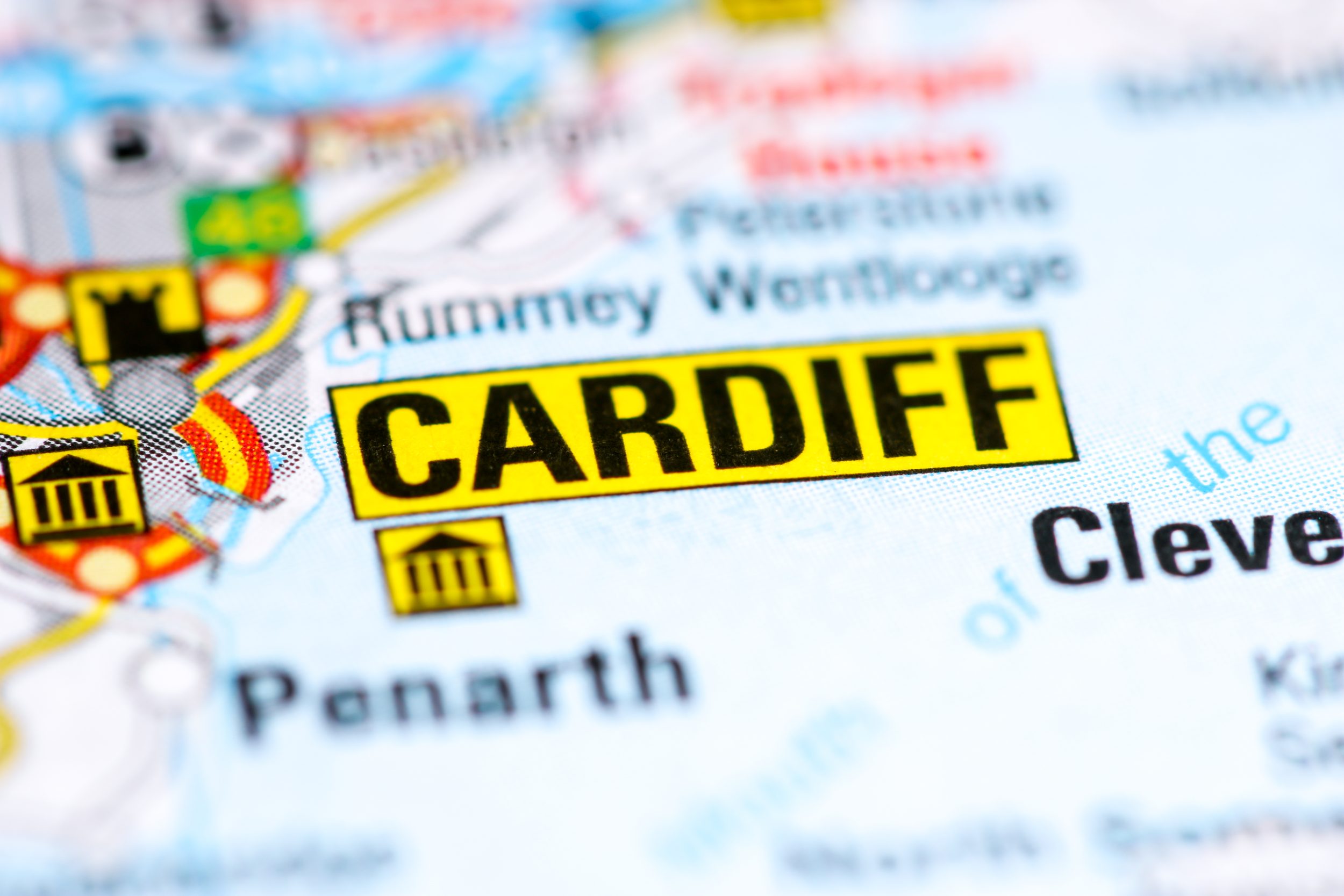 Cardiff.,United,Kingdom,On,A,Map