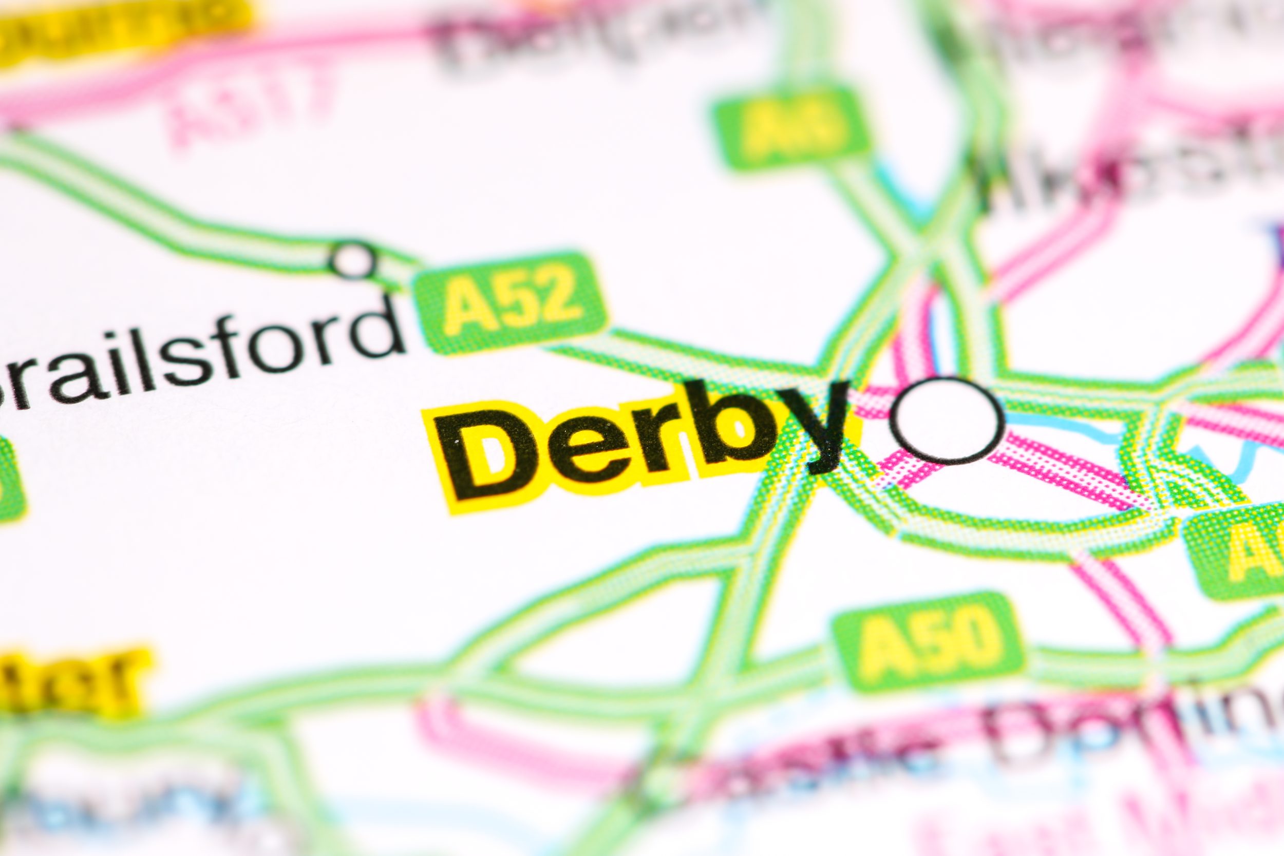 Derby.,United,Kingdom,On,A,Map