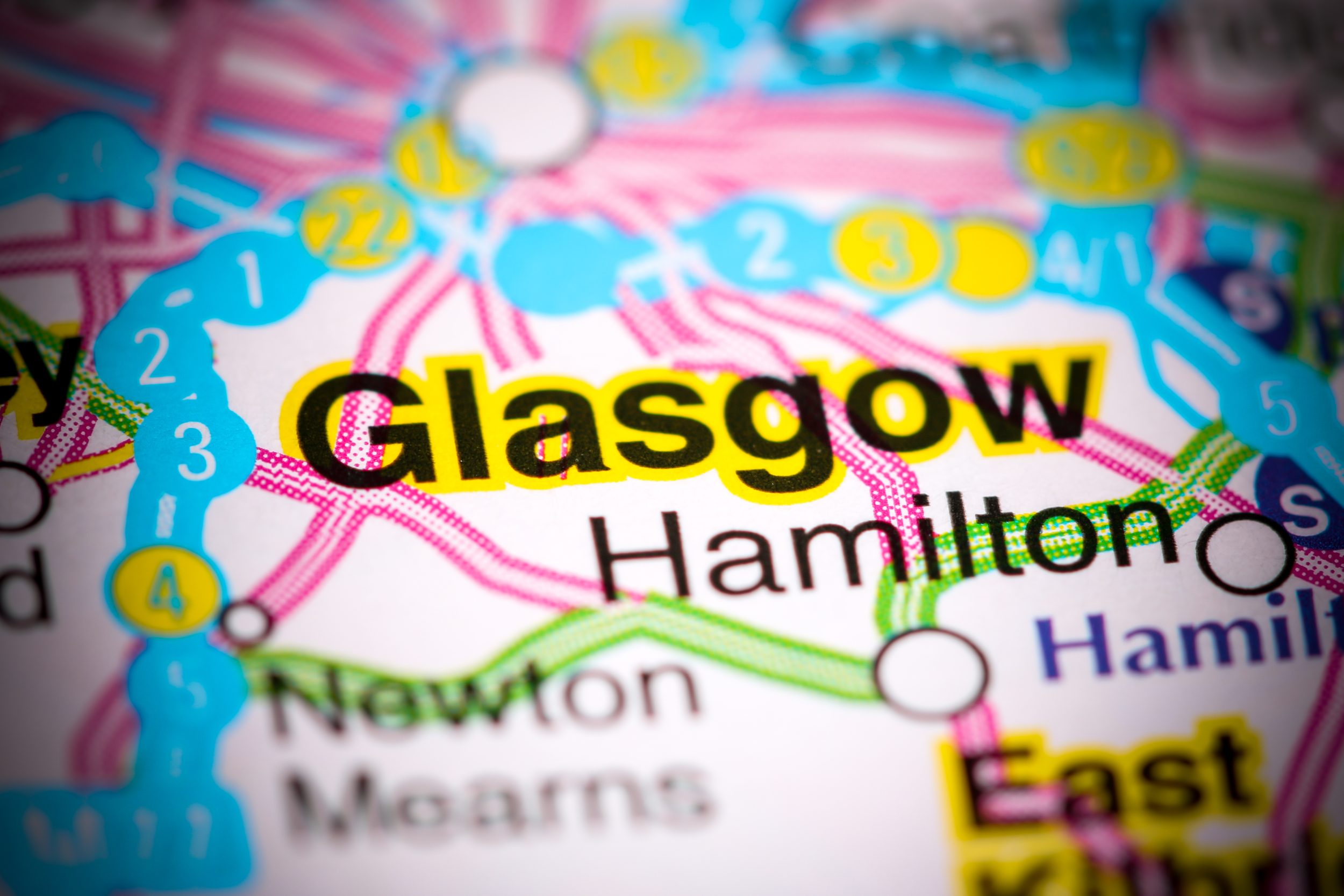 Glasgow.,United,Kingdom,On,A,Map