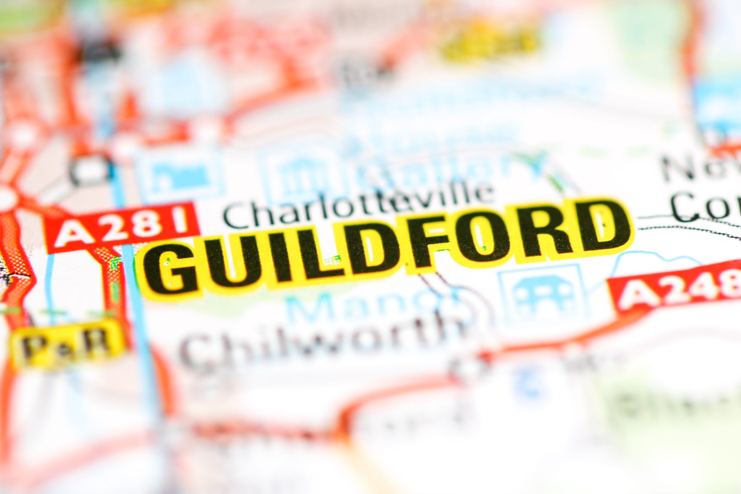 Guildford.,United,Kingdom,On,A,Geography,Map