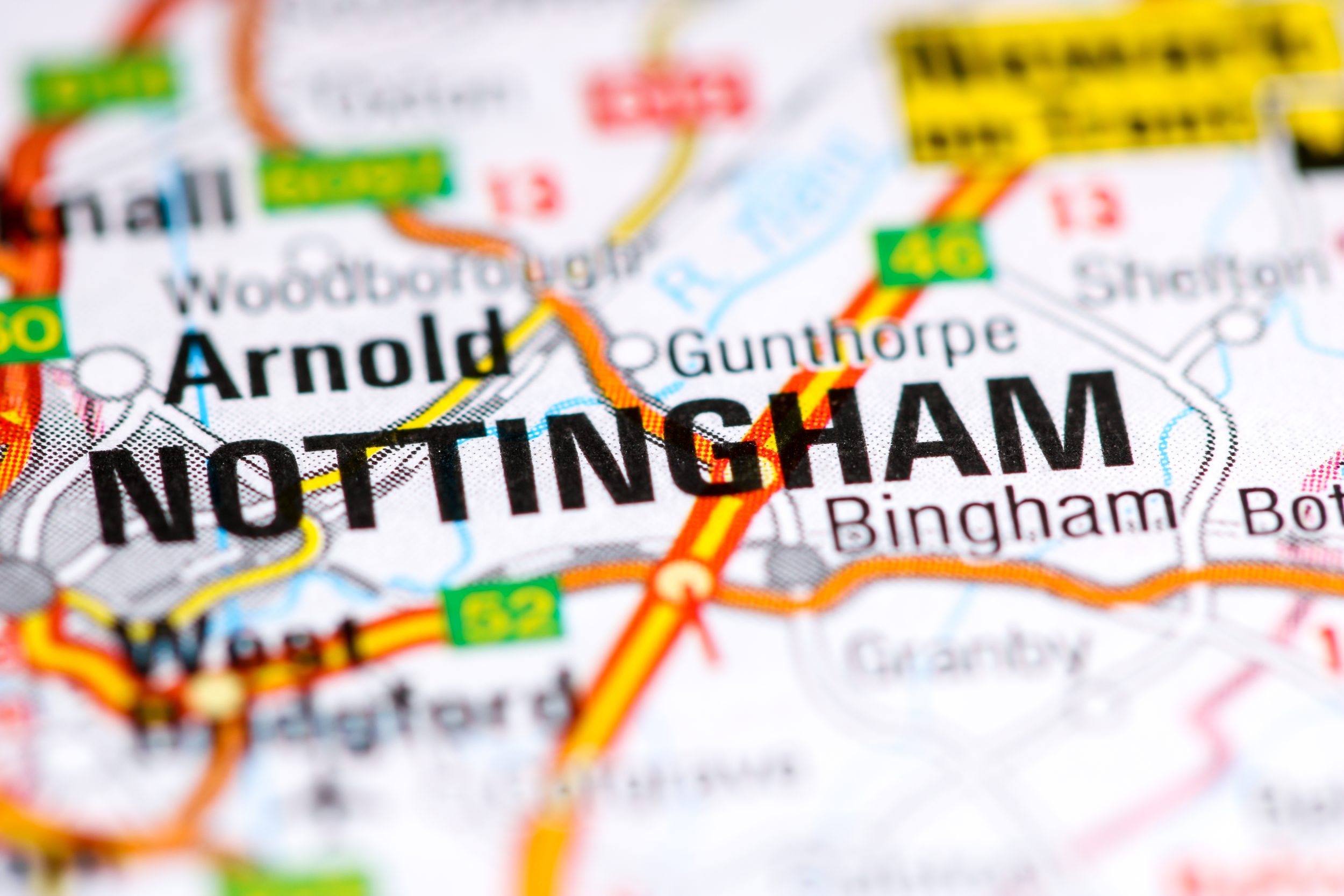 Nottingham.,United,Kingdom,On,A,Map