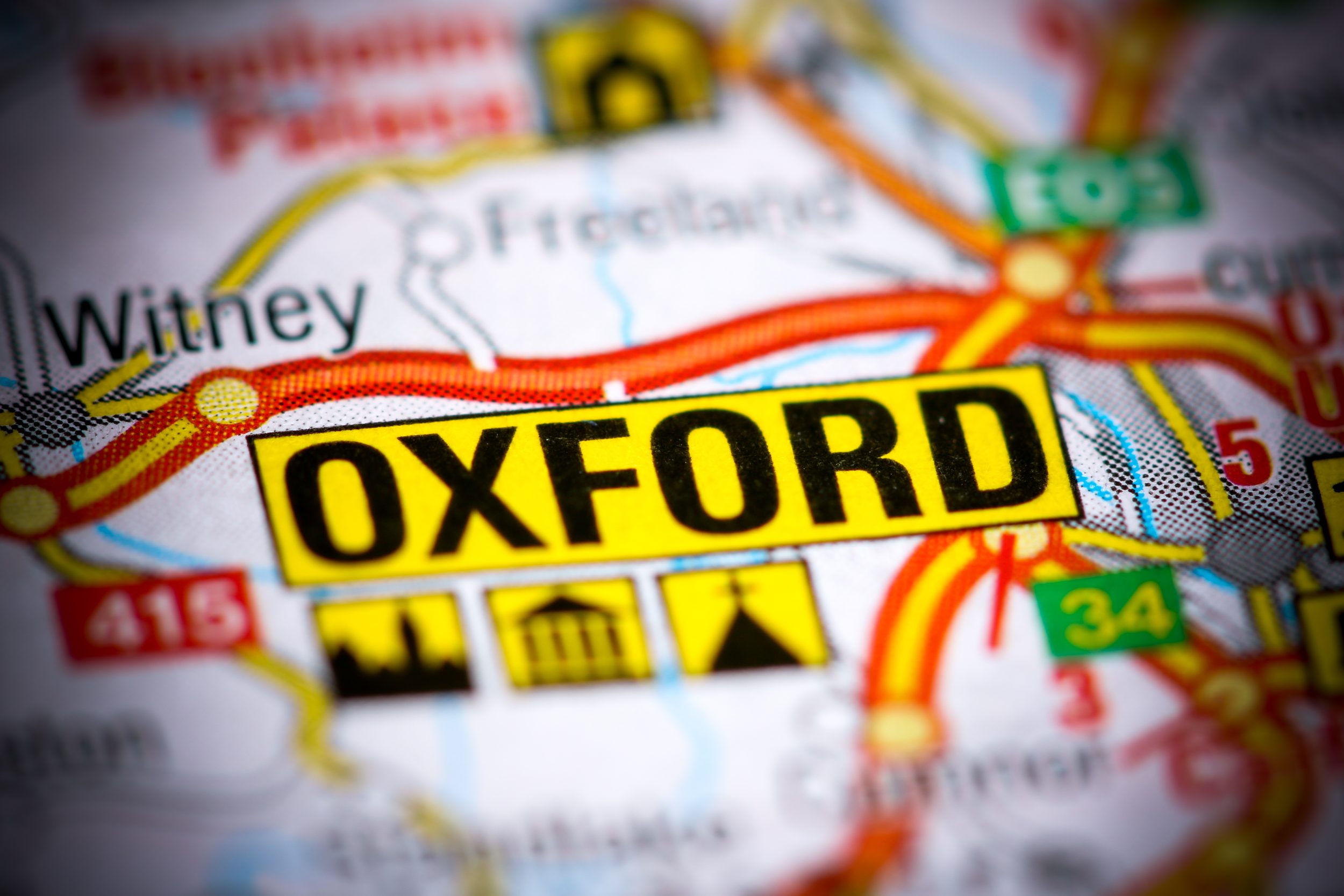Oxford.,United,Kingdom,On,A,Map