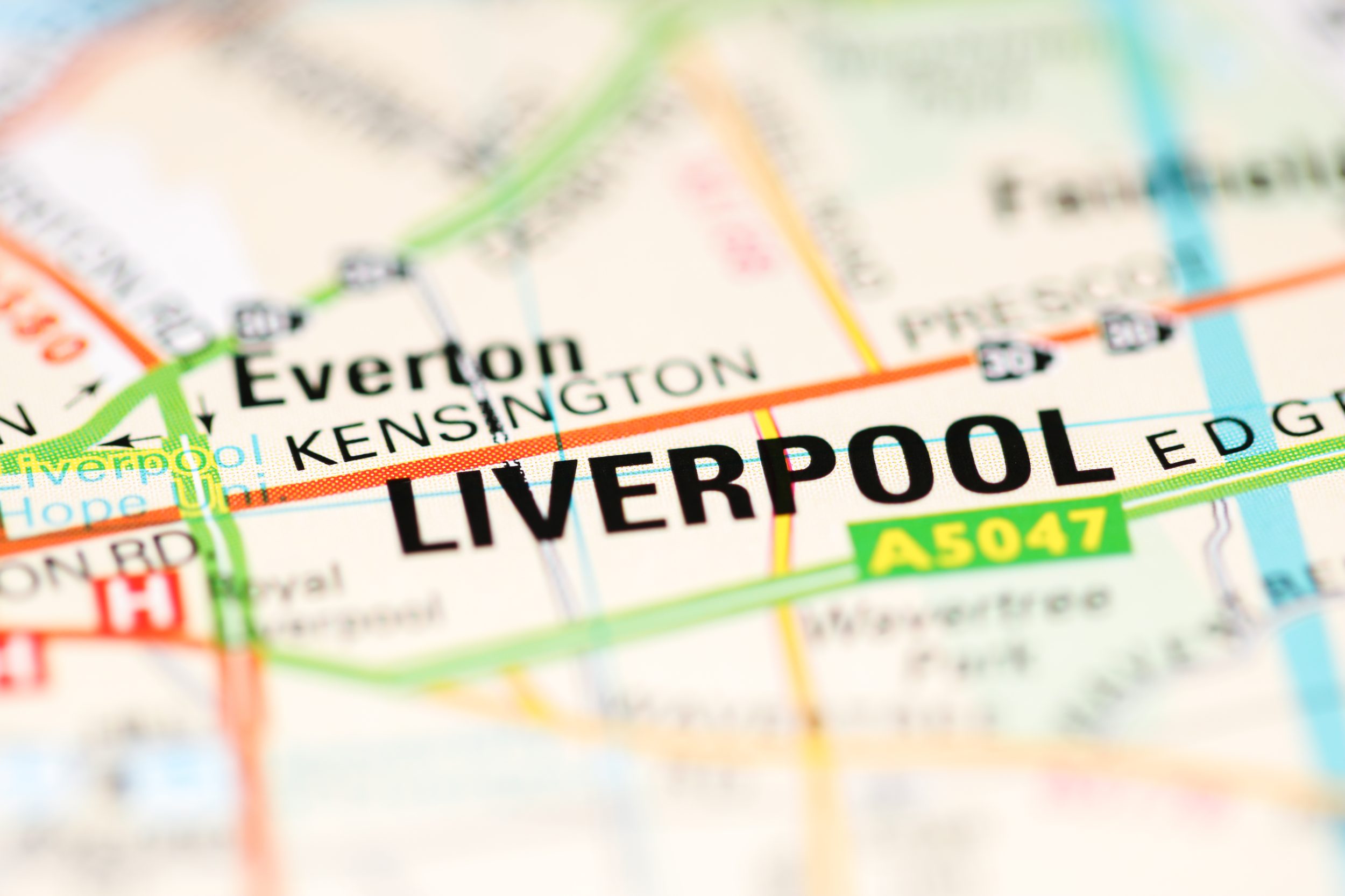 Liverpool,On,A,Geographical,Map,Of,Uk