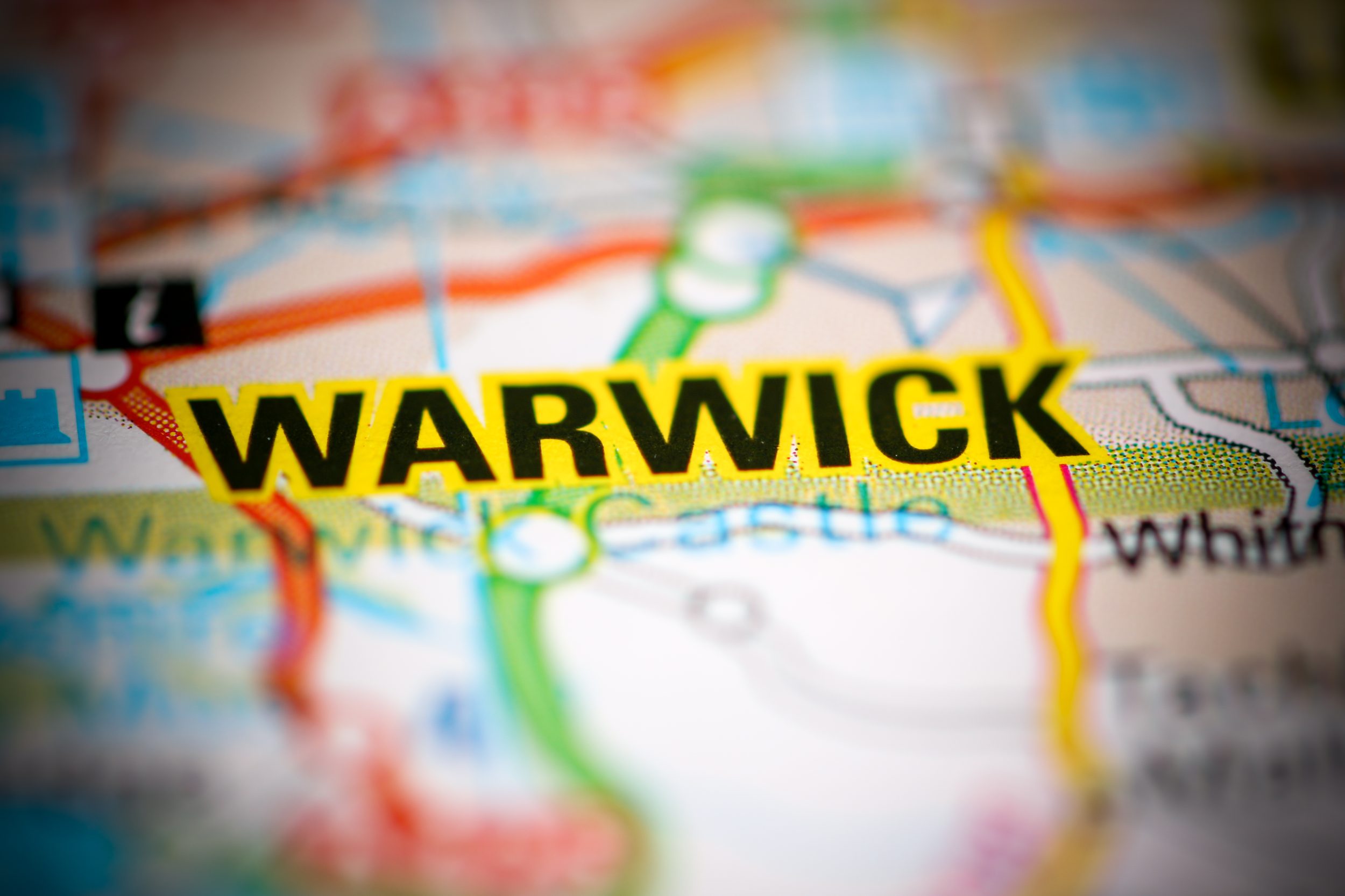 Warwick.,United,Kingdom,On,A,Geography,Map