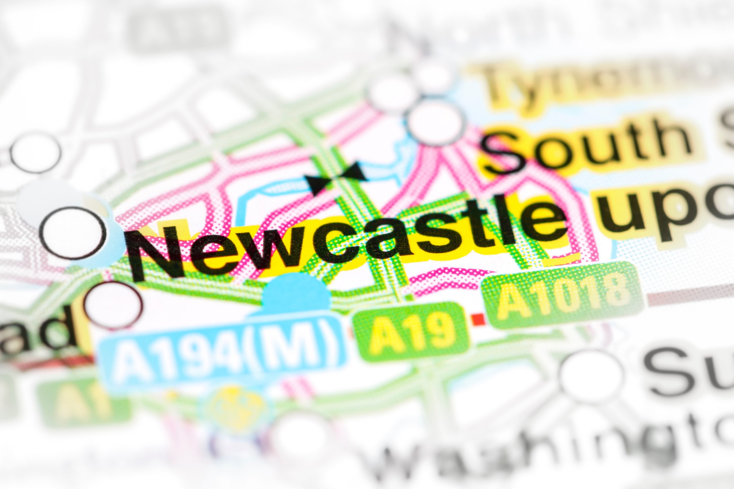 Newcastle.,United,Kingdom,On,A,Map