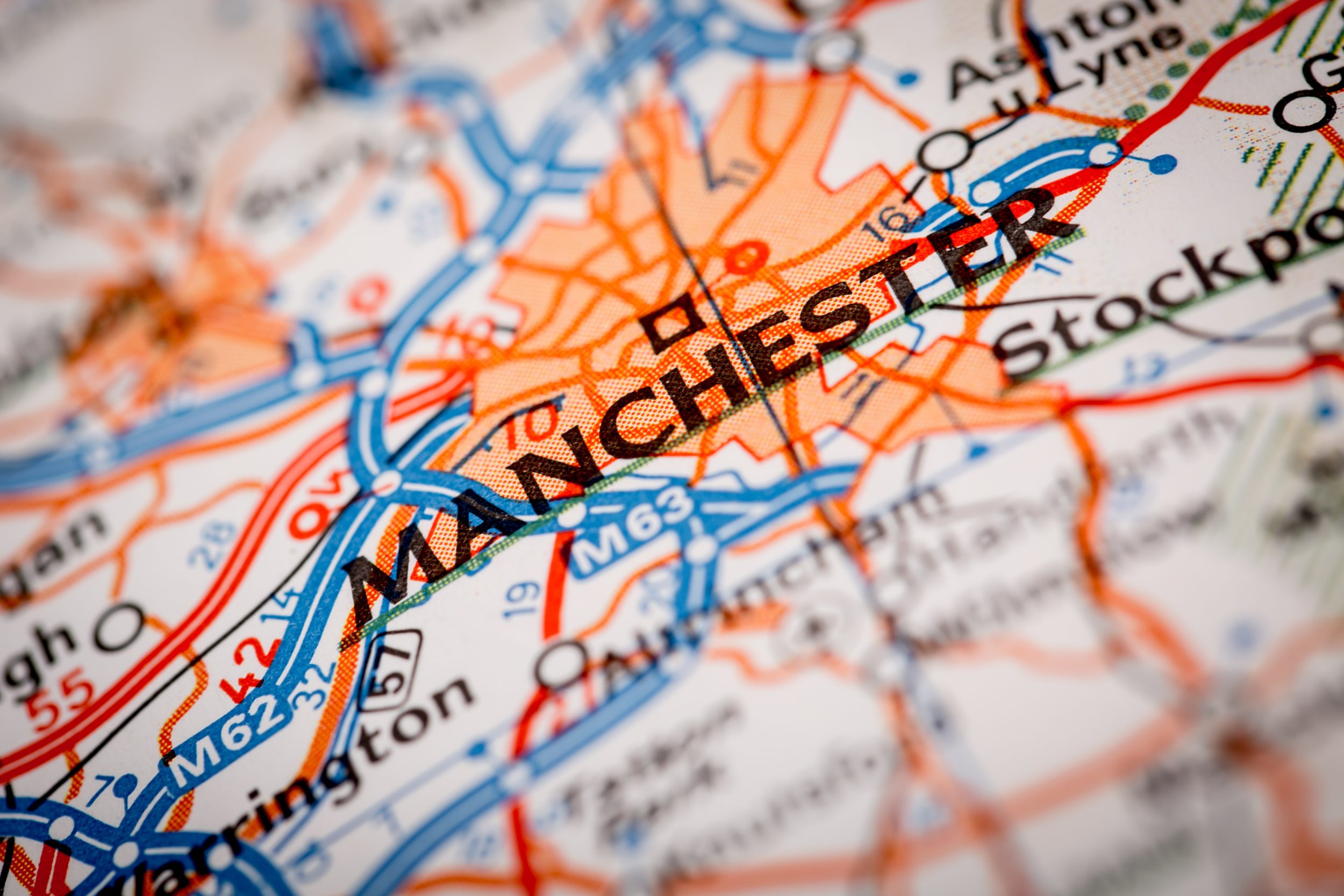 Map,Photography:,Manchester,City,On,A,Road,Map